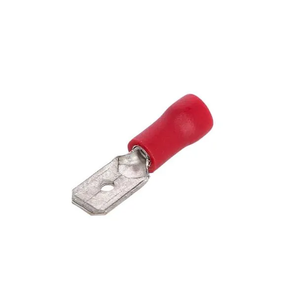 Marin & Fritid flatstift röd 6,3 mm 10-pack isolerad