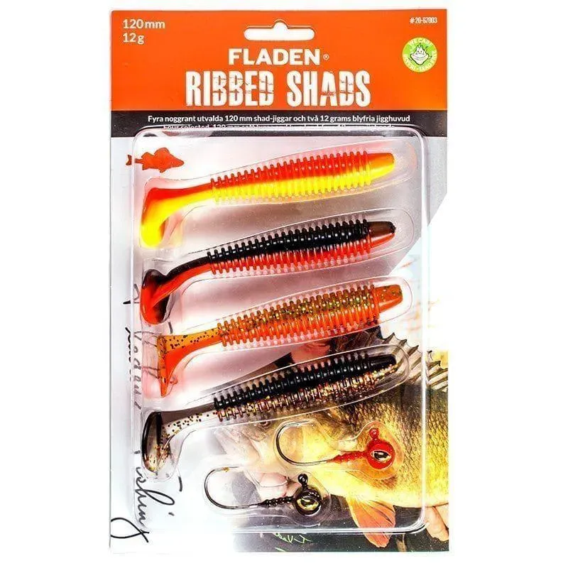 Marin & Fritid Ribbed Shad 120 mm jiggsortering 4+2