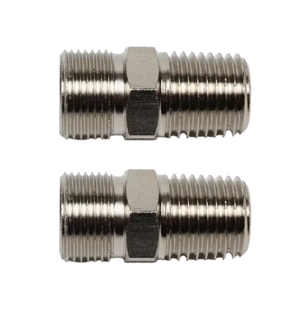 Mavimare nippelsats hydraulstyrning rak 1/4" NPT 2-pack