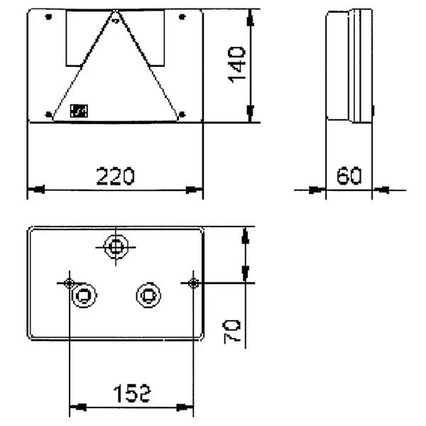 Marin & Fritid baklykta höger 220x140x30 mm släp