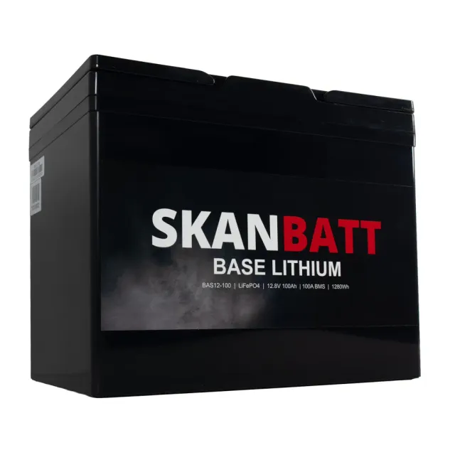 Skanbatt Base Lithium litiumbatteri 12V 100Ah 100A BMS