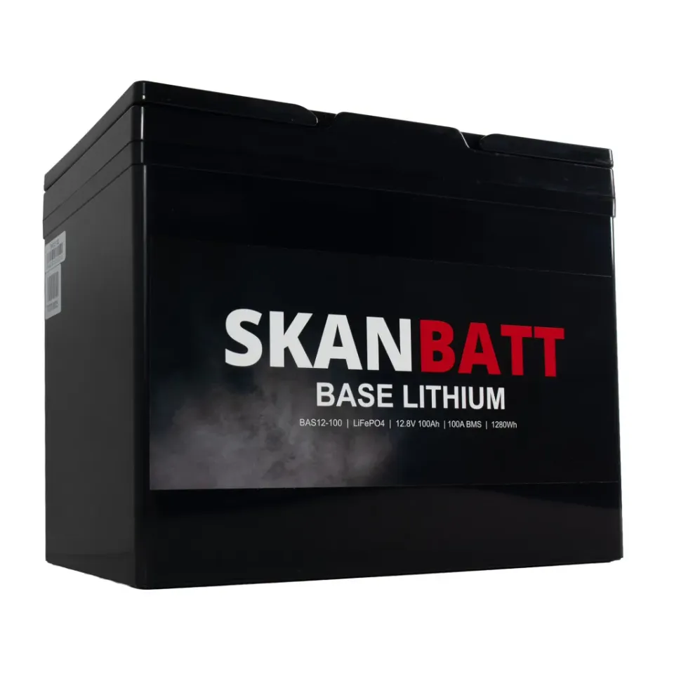 Skanbatt Base Lithium litiumbatteri 12V 100Ah 100A BMS