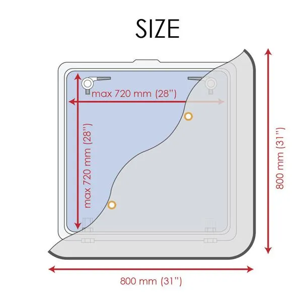 Marin & Fritid Waterline myggnät mörkläggning 800x800 vit