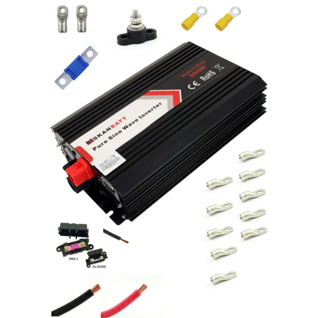 Skanbatt 2000W inverter ren sinus strömpaket 1,8 m