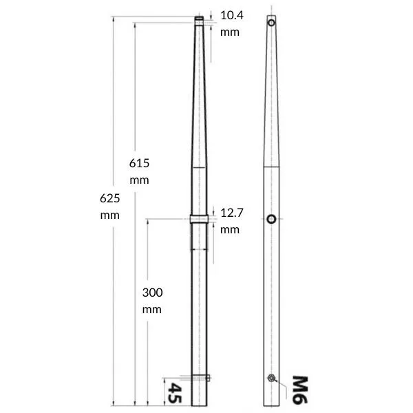 Marin & Fritid RF Mantågsstötta 600mm rostfri
