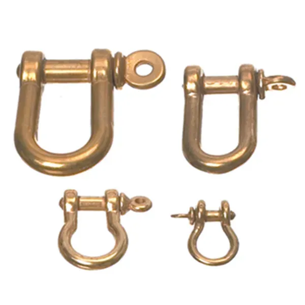 Marin & Fritid D-schackel mässing 6mm 2-pack