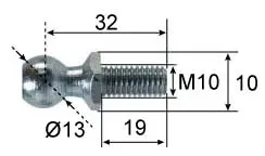 Marin & Fritid Kulbult Ø13 L32 M10 rostfri