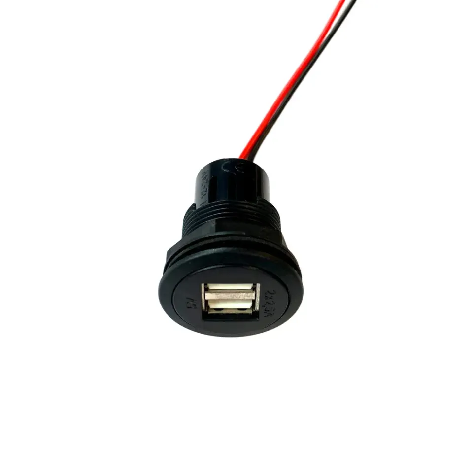 Marin & Fritid USB-uttag dubbel infälld 28 mm