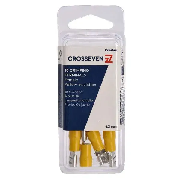 Marin & Fritid flatstiftshylsa gul 6,3mm 10-pack hona