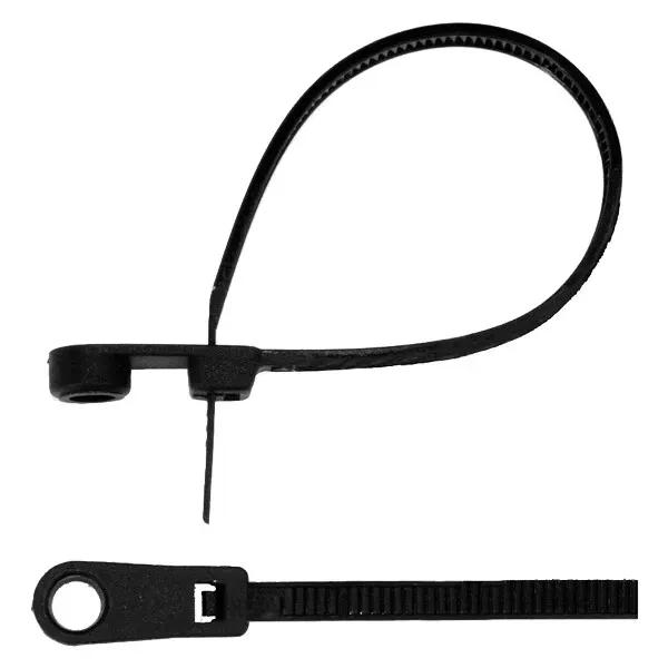 Buntband svarta med hål 220x4,3mm 20-pack underhållsfri