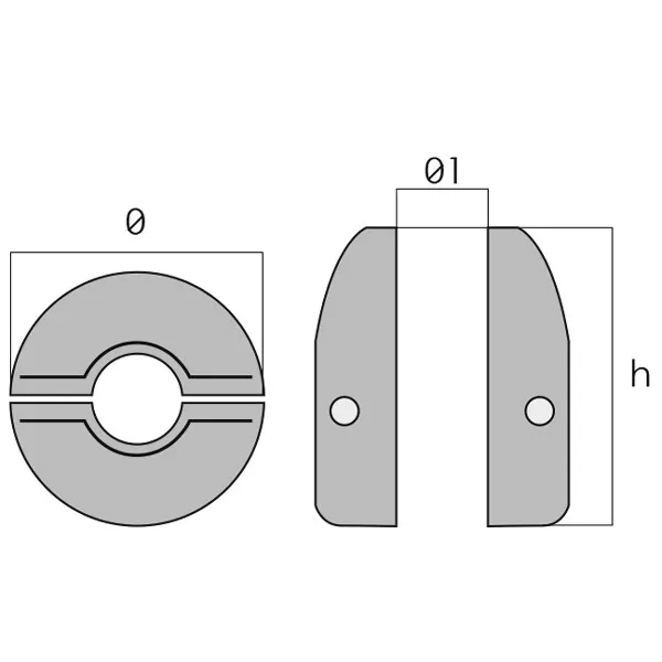 1852 Zink Axelanod 55/19mm propelleraxel