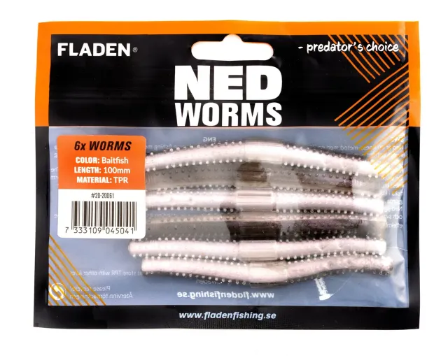 Marin & Fritid NED Worm jigg 10 cm Baitfish 6-pack