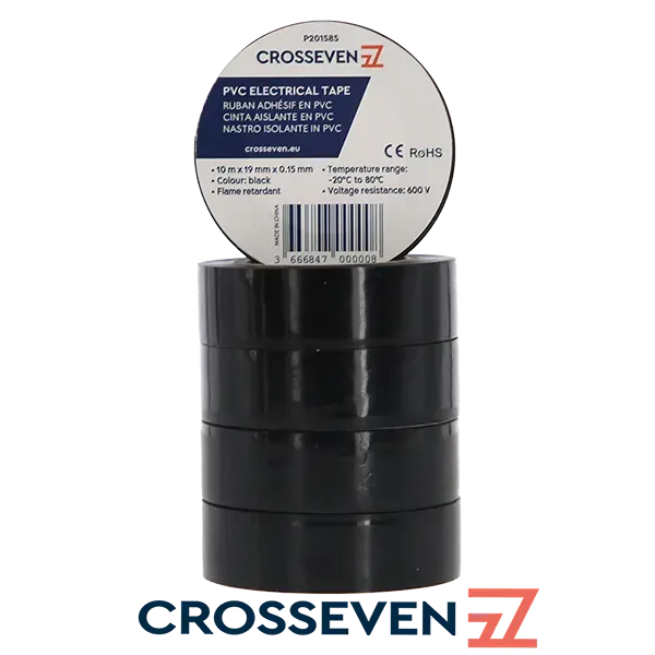 Marin & Fritid Eltejp svart 19mm 10m Crosseven PVC