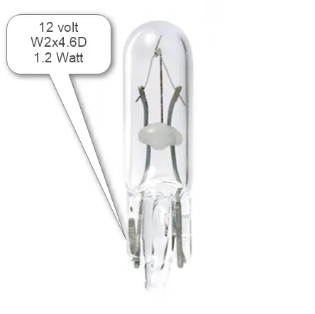 Marin & Fritid glödlampa W2X4.6D 12V 1,2W instrument