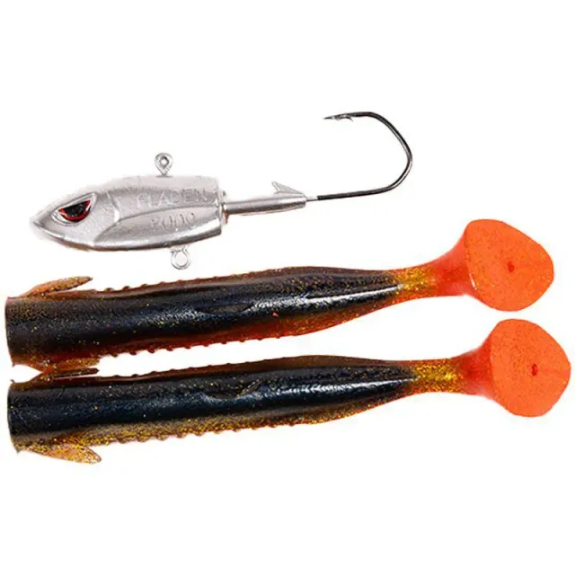 Big Single Shad havsfiskejigg svart/guld/orange 300g