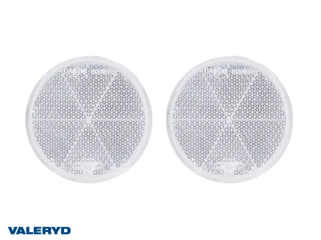 Marin & Fritid rund reflex vit 60 mm 2-pack självhäftande