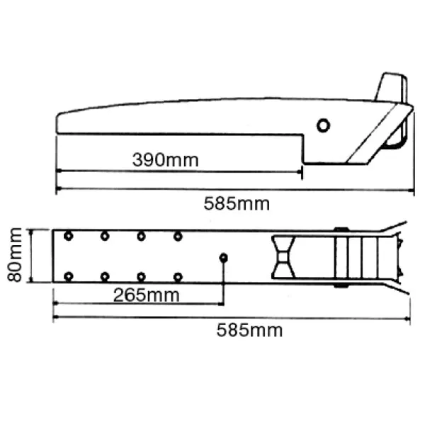 1852 ankarrulle vippbar 415 mm 5-15 kg AISI 316