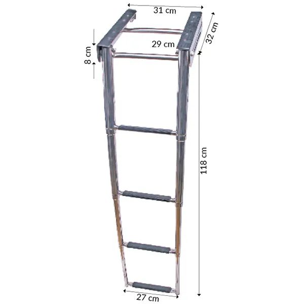 Marin & Fritid Badstege teleskop kassett 4-steg 310 mm