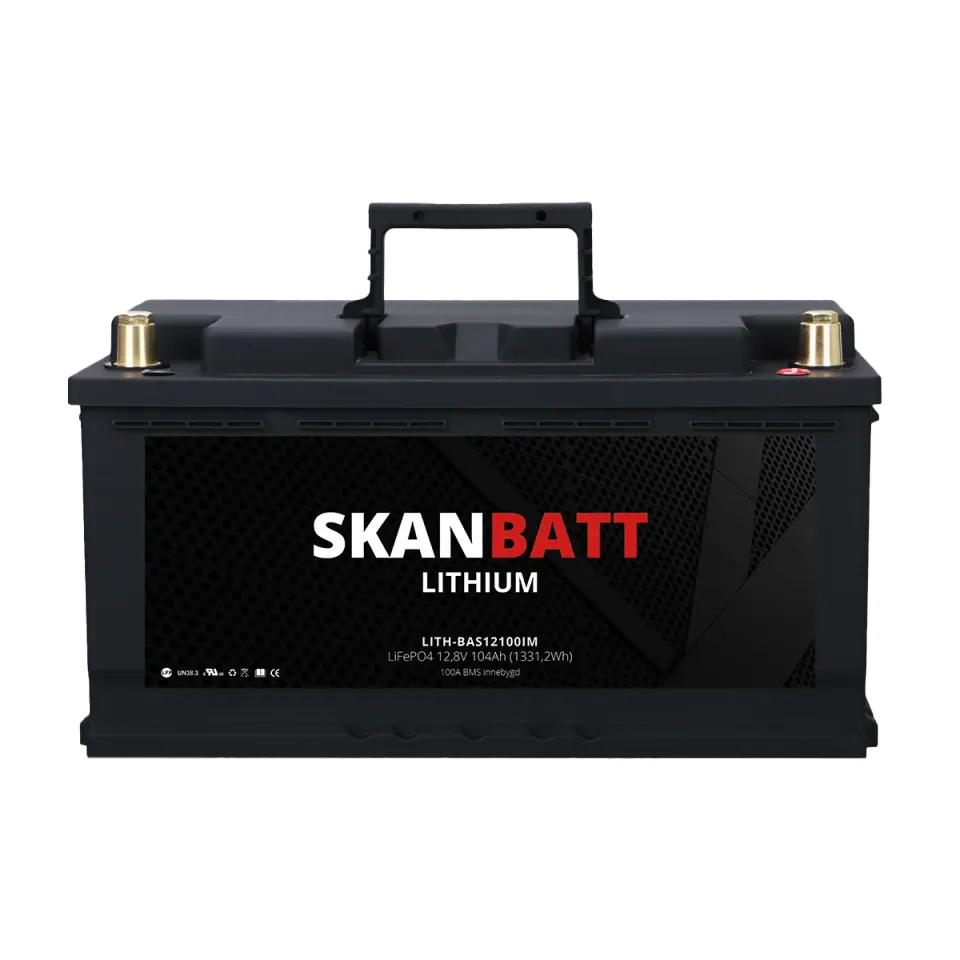 SKANBATT litiumbatteri 12V 104Ah BMS för båt husbil