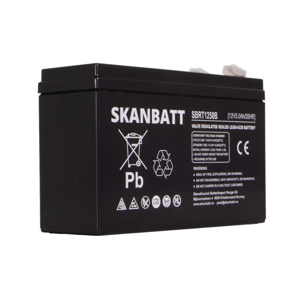 SKANBATT AGM Batteri 12V 5Ah SBRT1250B F2