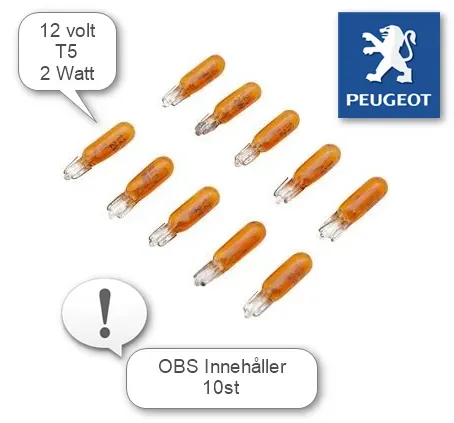 Marin & Fritid glödlampa 12V 2W T5 10-pack