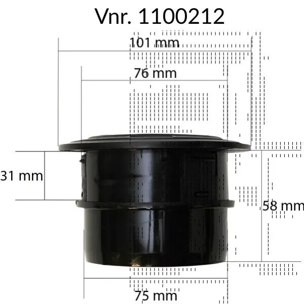 Marin & Fritid Varmluftsmunstycke 60 mm stängbart 360 grader
