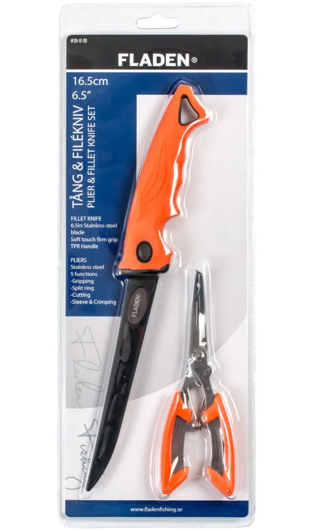 Marin & Fritid Filékniv 16 cm + tångset rostfri
