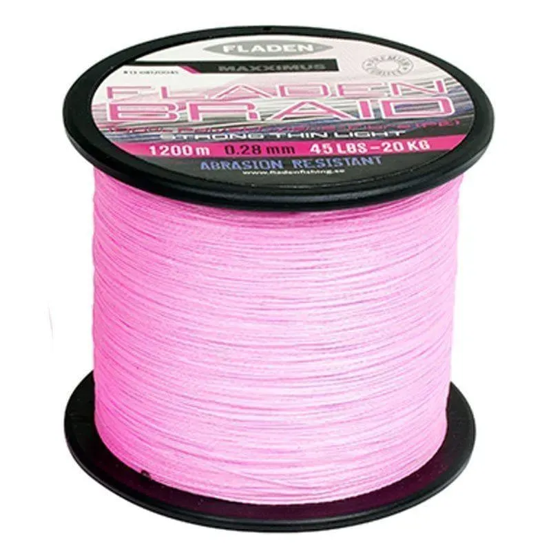 Fladen Maxximus Pink flätlina 1200m 0,16mm rosa stum