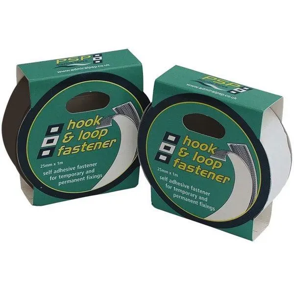 PSP kardborreband vit 25mm x 1m fästband