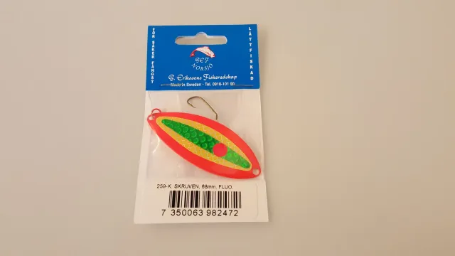Marin & Fritid Skruven 68 mm fiskedrag fluo gul-grön