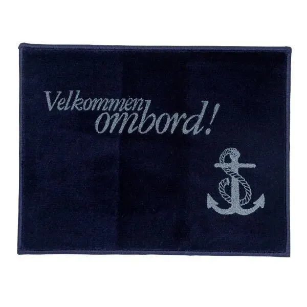 Marin & Fritid Velkommen ombord båtmatta fyrkantig blå