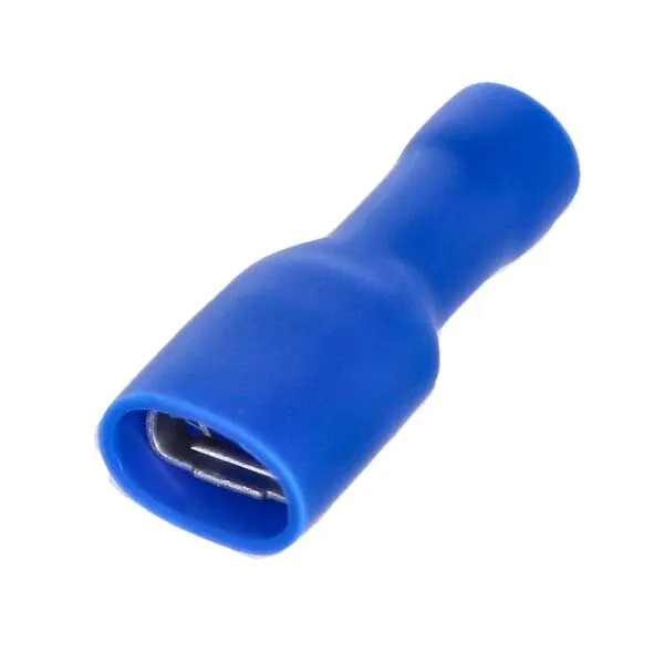 Marin & Fritid Flatstiftshylsa 6,3 mm blå 10-pack isolerad
