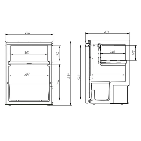 Marin & Fritid 1852 CR65 kylskåp 65L med 18L frys