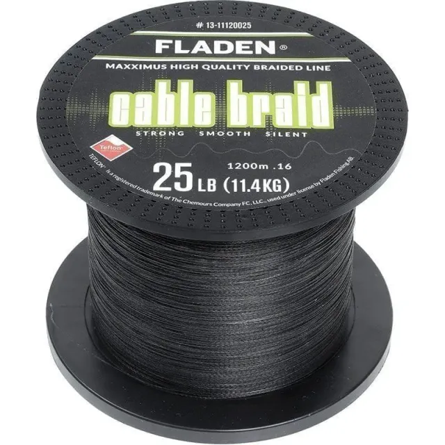 Fladen Maxximus Cable Braid flätlina 0,10mm 1200m svart