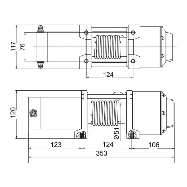 Marin & Fritid Rock RP3500 trailerwinsch 12V 1589kg
