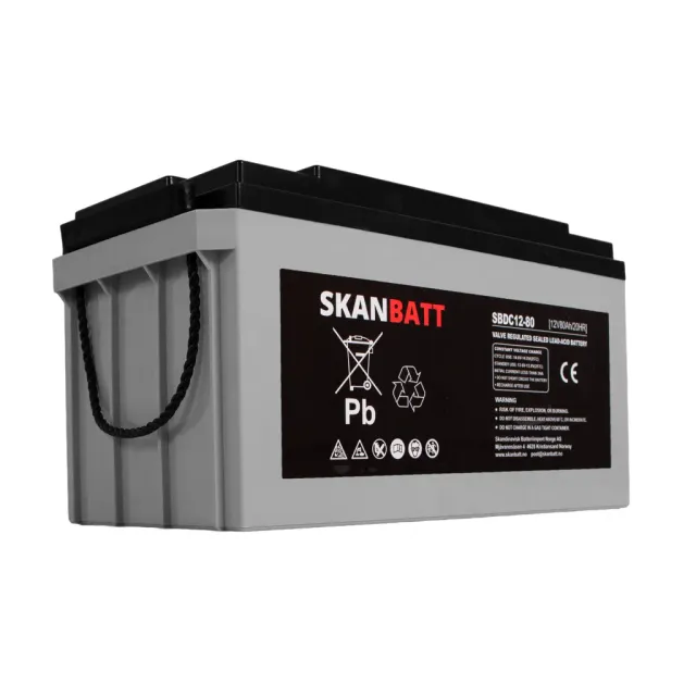 SKANBATT SBDC12-80 batteri 12V 80Ah AGM