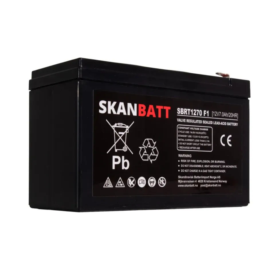 SKANBATT SBRT1270 AGM-batteri 12V 7Ah F1