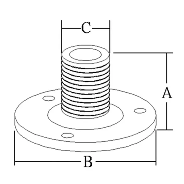 Marin & Fritid antennbeslag 1×14 däckfäste nylon fast