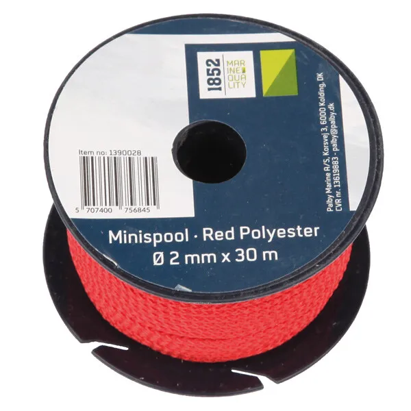 Marin & Fritid 1852 Minirulle lina röd 2mm 30m polyester