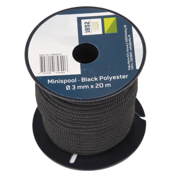 1852 Minirulle lina vit 3 mm x 20 m polyester