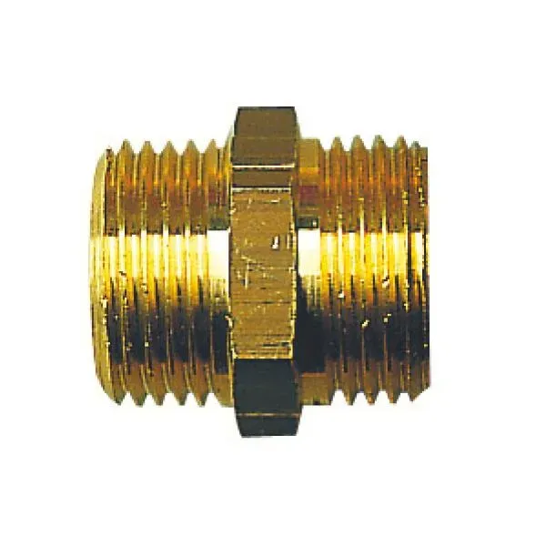 Sexkantsnippel mässing 1/4" utvändig gänga