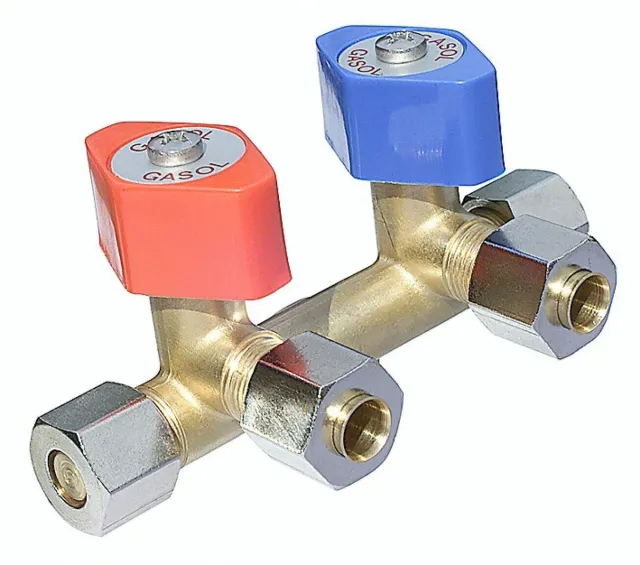 Marin & Fritid 8 mm blockventil 2-vägs gas