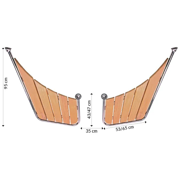 Marin & Fritid Badplattform snipa 95/43x53cm Ø25mm teak