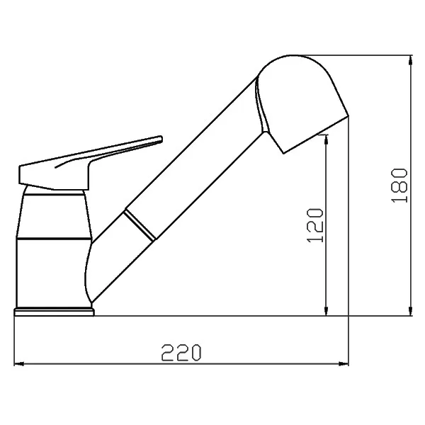 Marin & Fritid Pentry/toalettkran med dusch 120cm