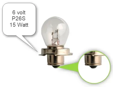 Marin & Fritid Glödlampa P26S 6V 15W DT50