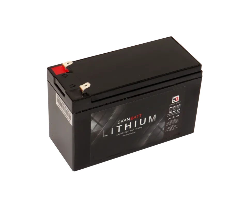 Skanbatt Bluetooth Lithium batteri 12V 9Ah 15A BMS