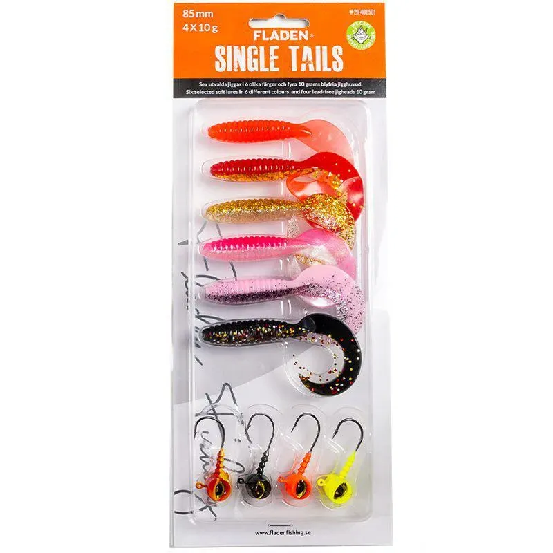 Marin & Fritid Single Tail 85 mm jiggar 6-pack 10 g zink