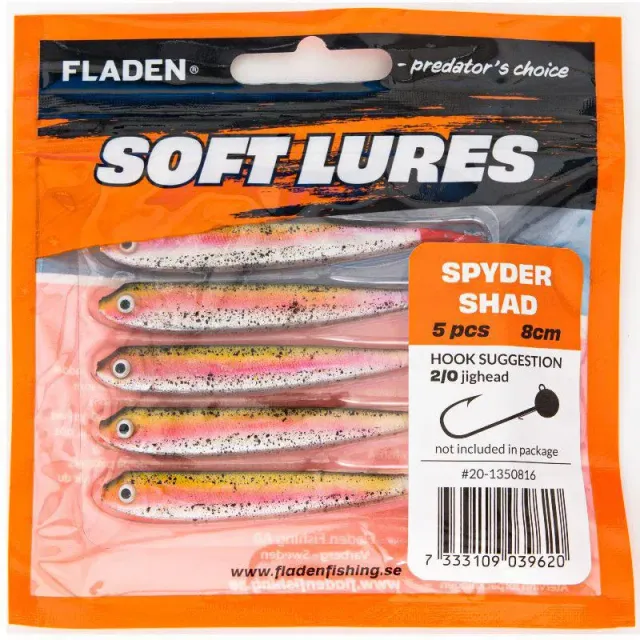 Guddi Shad 10cm 8g jigg 5-pack svart rosa röd