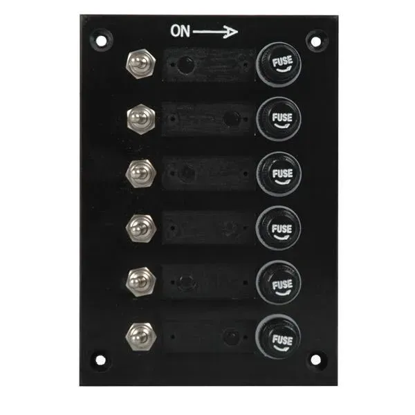 Marin & Fritid Elpanel 6 kontakter 12V bakelit