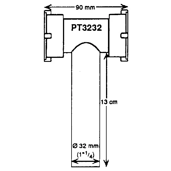 Barka T-adapter slang 32x32 mm invändig utvändig